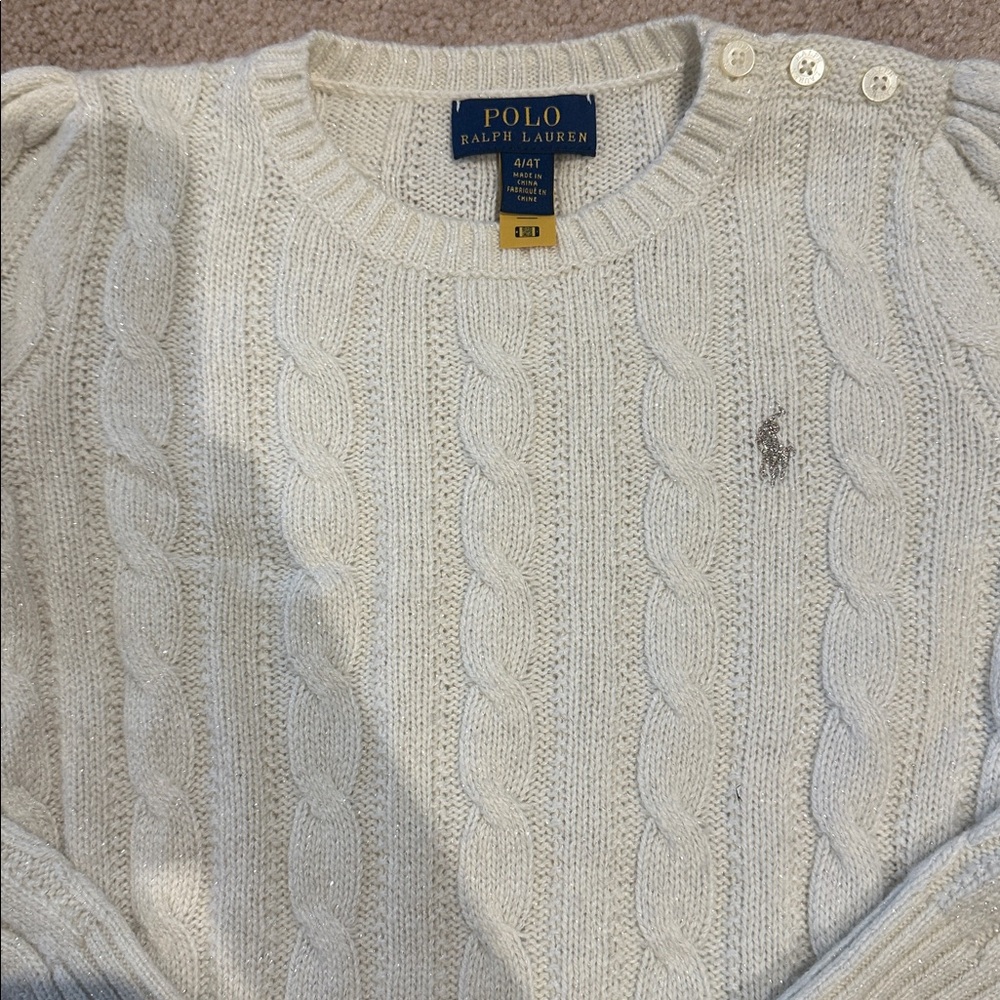 Polo Ralph Lauren Cream Cable Knit Sweater - Picture 2 of 5